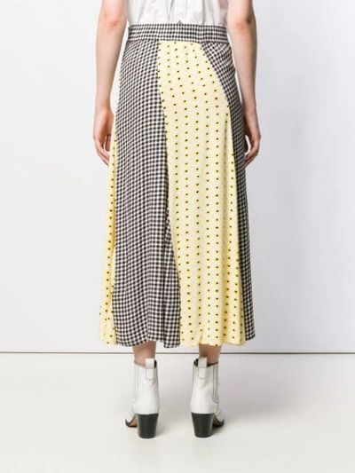 Shop Ganni Paneled Skirt In Yellow