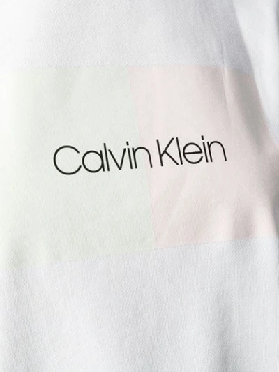 Shop Calvin Klein Logo Printed Sweatshirt - White