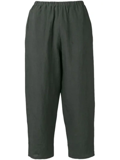 Shop Apuntob Cropped Trousers In Grey