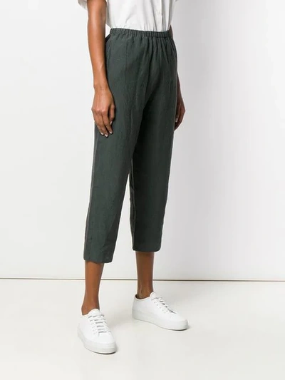 Shop Apuntob Cropped Trousers In Grey