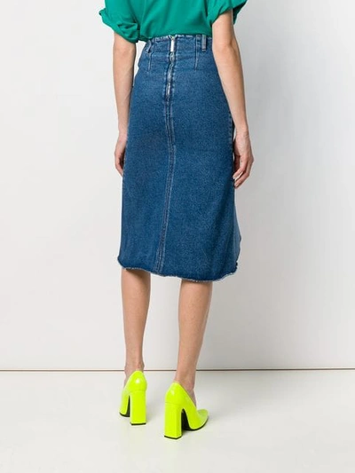 Shop Balenciaga Godet Peplum-style Skirt In Blue