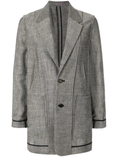 Shop Undercover Single Breasted Chevron Blazer - Grey