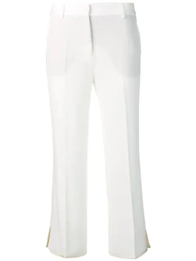 Shop Alberto Biani High-rise Cropped Trousers - White