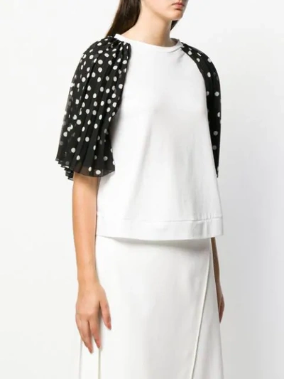 Shop Stella Mccartney Polka Dot Sleeve Shirt In White
