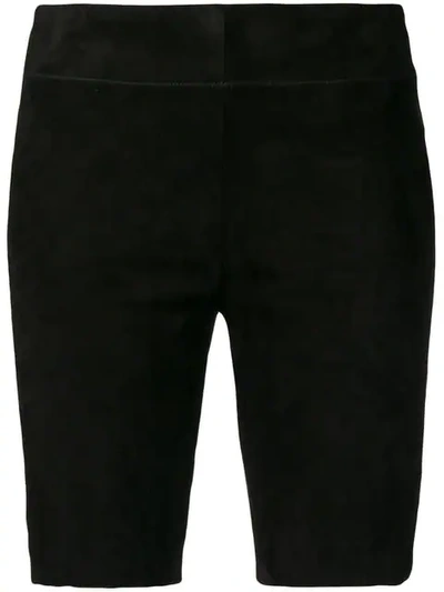 Shop Jil Sander Suede Shorts In Black