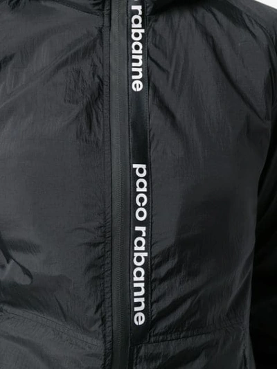 Shop Paco Rabanne Logo Raincoat  In 001 Black
