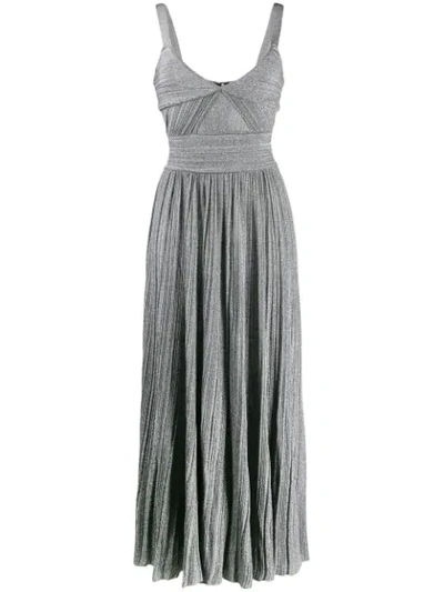 Shop Antonino Valenti Plissé Knitted Dress In Grey