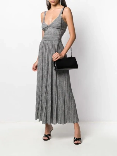 Shop Antonino Valenti Plissé Knitted Dress In Grey