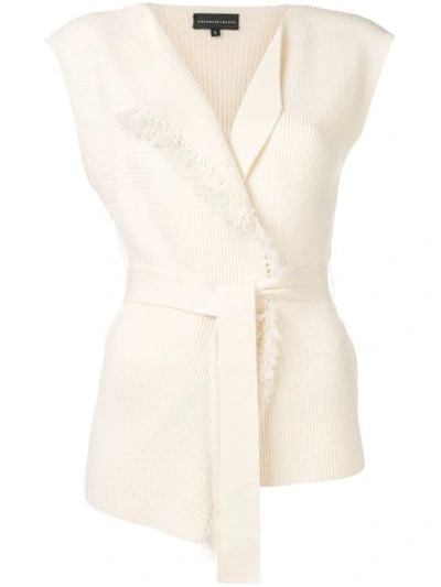 Shop Cashmere In Love Sleeveless Knitted Top In White