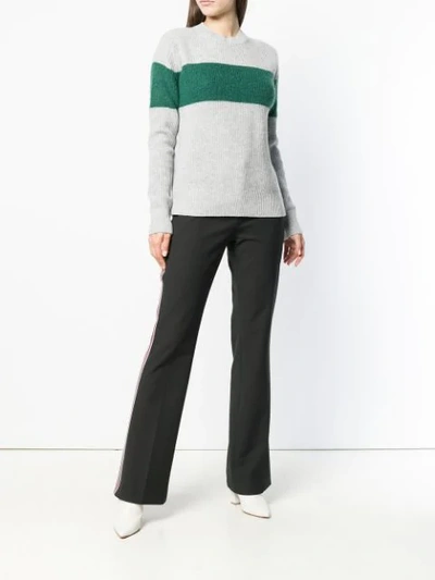 Shop Calvin Klein Colour-block Fitted Sweater In Grey