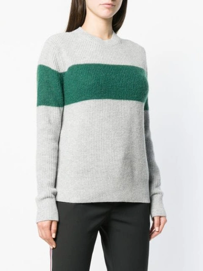 Shop Calvin Klein Colour-block Fitted Sweater In Grey