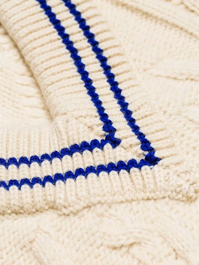 Shop Maison Margiela Cable Knit Sweater Dress In Neutrals