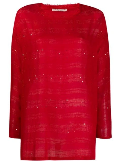 Shop Mes Demoiselles Glitter Sweater - Red