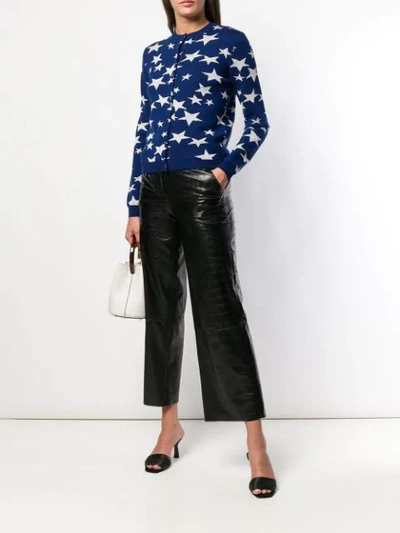 Shop Loewe Lurex Stars Cardigan In Blue