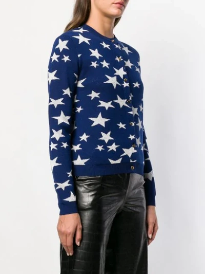 Shop Loewe Lurex Stars Cardigan In Blue