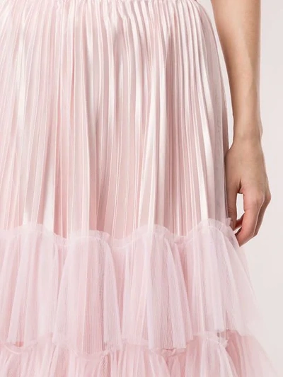 Shop Huishan Zhang Tulle Tiered Maxi Skirt In Pink