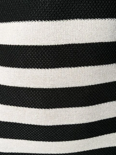 Shop Balmain Striped Knit Mini Dress In Gbn Blan