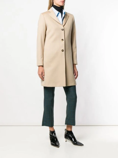 Shop Alberto Biani Buttoned Coat - Neutrals