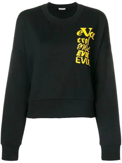 Shop Aalto Evol Printed Sweatshirt In Black