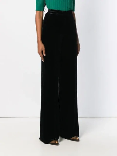 Shop Etro Velvet Wide-leg Trousers In Black