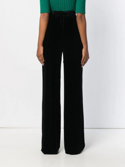 Shop Etro Velvet Wide-leg Trousers In Black