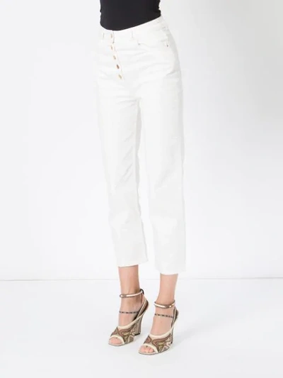 Shop Aalto Cropped Slim-fit Jeans - White