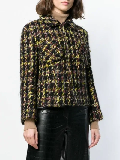 Pre-owned Comme Des Garçons Boucle Cropped Jacket In Black