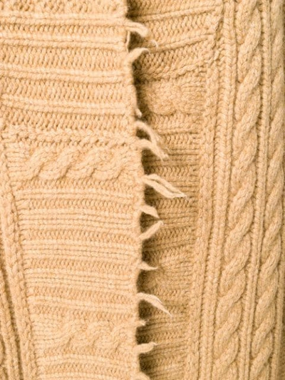 Shop Alanui Cable-knit Longline Cardigan In 1400 Cammello