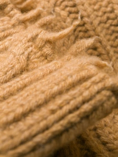 Shop Alanui Cable-knit Longline Cardigan In 1400 Cammello