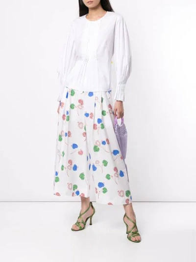 Shop Peter Pilotto Wide Cropped Tailored Trousers In White
