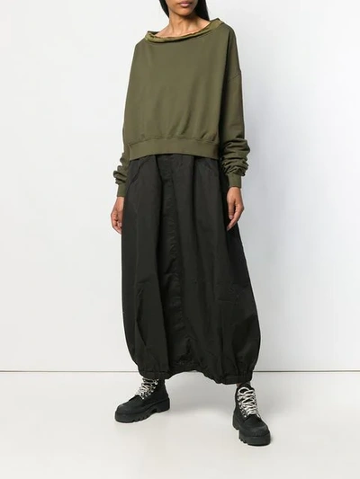 Shop Andrea Ya'aqov Loose Structured Sweater In Green