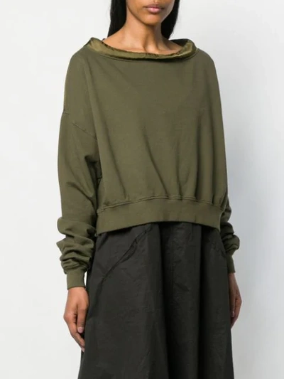 Shop Andrea Ya'aqov Loose Structured Sweater In Green