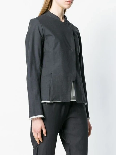 Shop Kristensen Du Nord Raw Seam Detail Jacket In Grey
