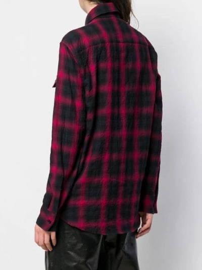 SAINT LAURENT CHECKED SHIRT - 红色