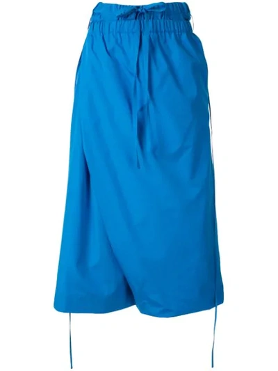 Shop Marni Wrap Style Palazzo Trousers - Blue