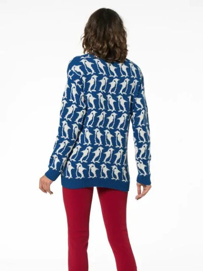Shop Moncler Penguin Turtle Neck Knit In Blue