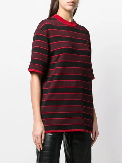 Givenchy Logo Embroidered Striped Top In Black