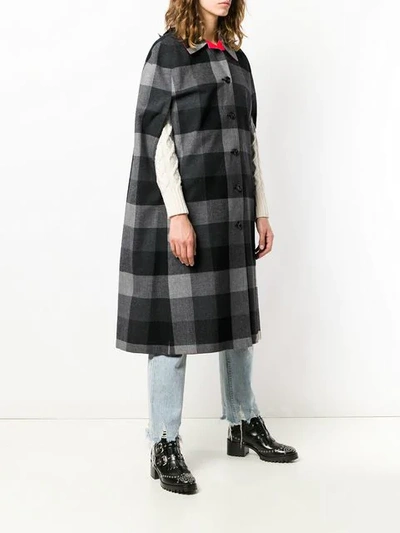 Pre-owned A.n.g.e.l.o. Vintage Cult 1970's Reversible Checked Coat In Grey