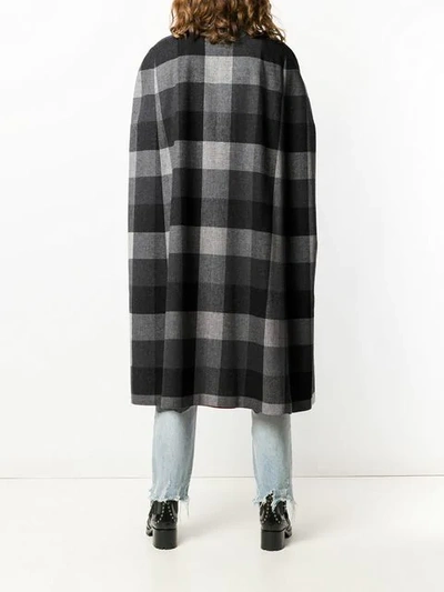 Pre-owned A.n.g.e.l.o. Vintage Cult 1970's Reversible Checked Coat In Grey