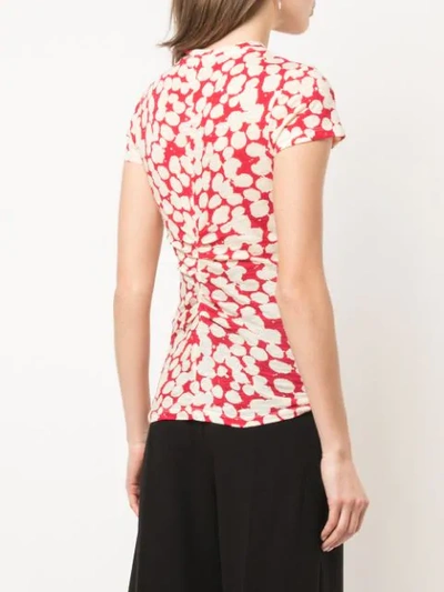 Shop Proenza Schouler Painted Dot Cinched Short Sleeve T-shirt In Red