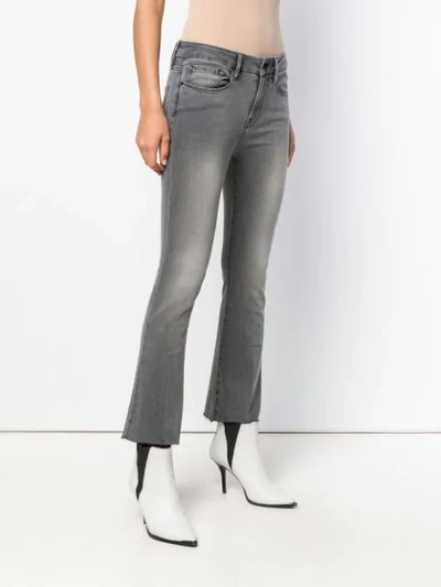 Shop Frame Le Crop Bootcut Jeans In Grey
