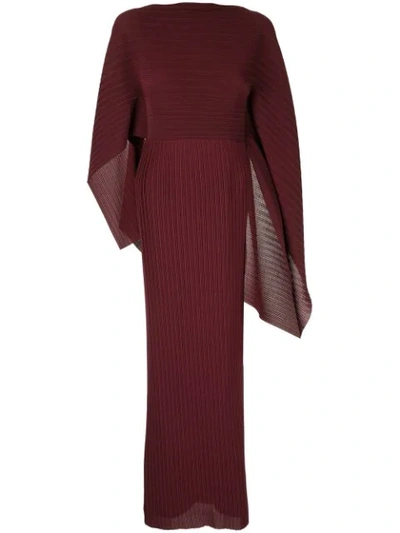 Shop Solace London Pleated Maxi Dress In Aubergine