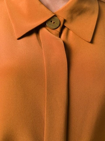 Pre-owned Saint Laurent 1980's Gathered Sleeves Shirt In Orange