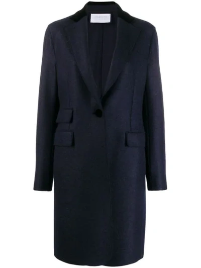 Shop Harris Wharf London Open Front Coat In Blue