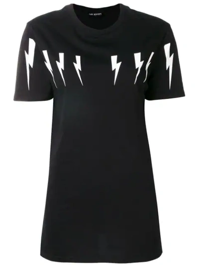 Shop Neil Barrett Lightning Print T In Black