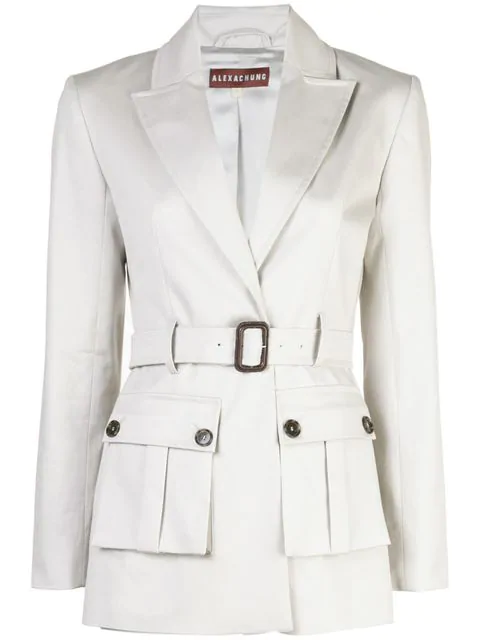 Alexa Chung Belted Tailored Jacket In Grey | ModeSens