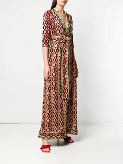 Shop Gucci Printed Maxi Dress In Black