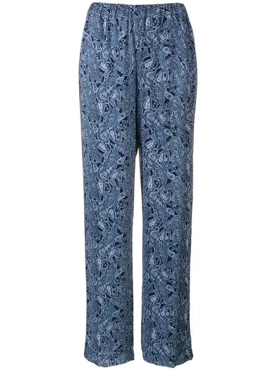 Shop Michael Michael Kors Paisley Print Trousers In Blue