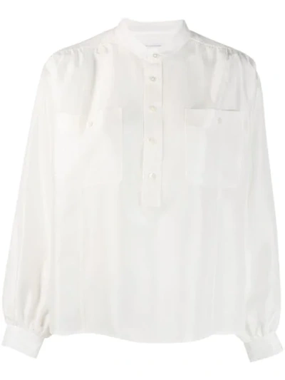 Shop Hope Band Collar Shirt In White