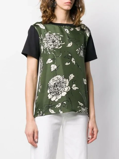 Shop Moncler Floral Print T-shirt In Green